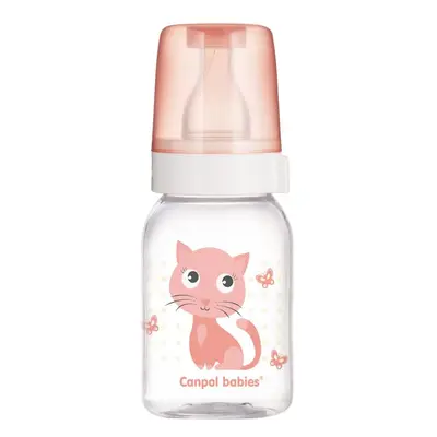 CANPOL BABIES - Nyomtatott üveg Cute Animals 120 ml - rózsaszín