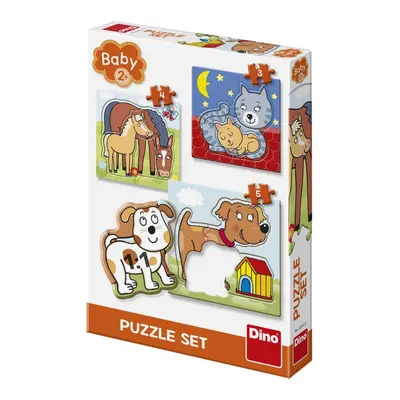 DINO - Állatok 3-5 baba puzzle készlet, Mix Termékek