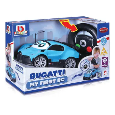 MAISTO - BB Junior RC - Bugatti Divo fényekkel és hangokkal, távirányítós kormány, kék, 2,4 GHz