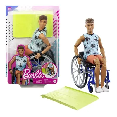 MATTEL - Barbie modell Ken kerekesszékben kék kockás pulóverben