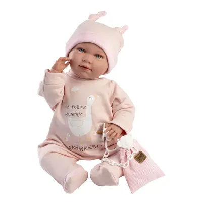 LLORENS - 74108 NEW BORN - valósághű baba hangokkal és puha textil testtel - 42 cm