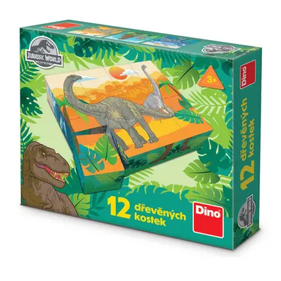 DINOTOYS - Fa licenckockák Jurassic World - 12 kocka