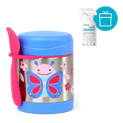 SKIP HOP - Állatkerti termosz ételhez kanállal/villával Butterfly 325 ml, 12 m + + AQUAINT 500 m