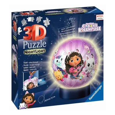 RAVENSBURGER - Puzzle-Ball Gabby's Dollhouse 72 darab (éjszakai kiadás)