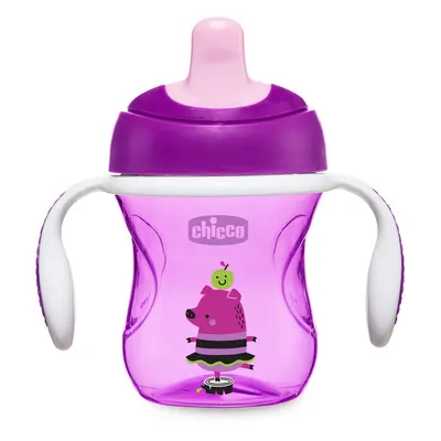 CHICCO - Chicco Oktató bögre fogantyúval 200ml, lila 6m+