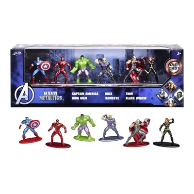 JADA - Marvel Avengers Fém gyűjthető nano figurák 1,65", 6 darabos készlet