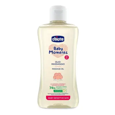 CHICCO - Masszázsolaj pamuttal és E-vitaminnal Baby Moments Sensitive 74 % természetes összetevő