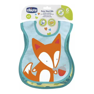 CHICCO - Vízálló pamut bib - zöld 2 db, 6m+