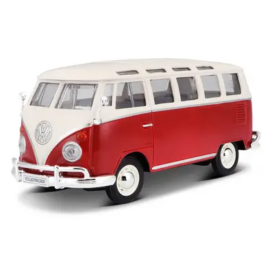 MAISTO - Volkswagen Van Samba, Fehér/piros 1:25