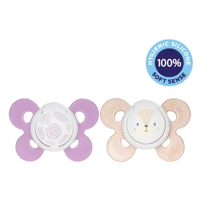 CHICCO - Physio Comfort Szilikon cumizó lány - Pöttyös/pöttyös 2 db, 6-16 m