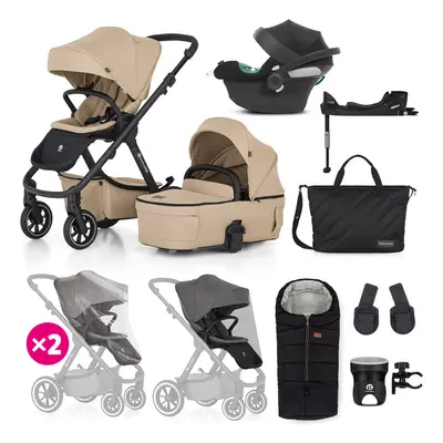 PETITE&MARS - ICON 2 az 1-ben kombinált babakocsi Mocha Beige XXL RWS + CYBEX Aton B2 i-Size + b