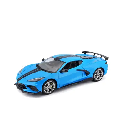 MAISTO - 2020 Chevrolet Corvette Stingray Coupe (High Wing), kék, 1:18