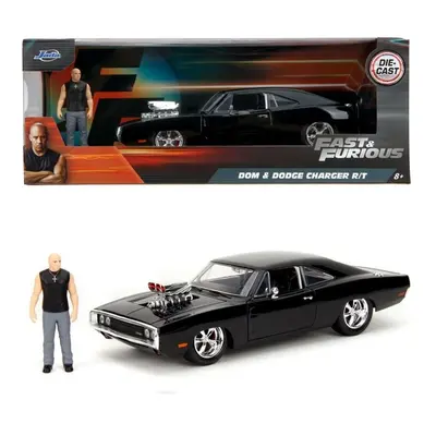 JADA - Halálos iramban 1970-es Dodge Charger autó 1:24 + Dominic Toretto figura