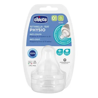 CHICCO - Perfect 5 fiziológiás szilikon cumisüveg szopogató, lassú folyás 0 m+, 2 db