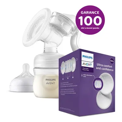 PHILIPS AVENT - Anyatejpumpa kézi + Eldobható melltartó betétek 100 db