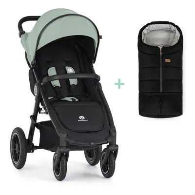 PETITE&MARS - Sport babakocsi Street2 Air Black Iron Green + lábzsák Jibot INGYENES