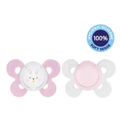 CHICCO - Physio Comfort szilikon cumizó kislány - nyuszi/pöttyös 2 db, 0-6 m