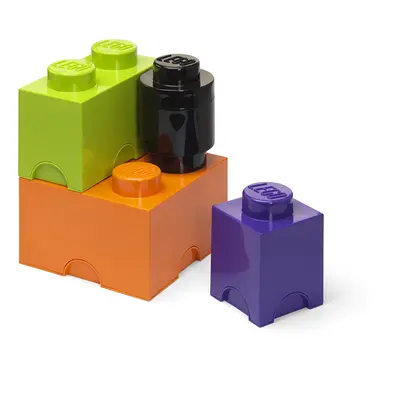 LEGO STORAGE - tároló dobozok Multi-Pack 4 db - lila, fekete, narancs, zöld