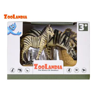 MIKRO TRADING - Zoolandia zebra s mláďaťom 5-12cm v krabičke