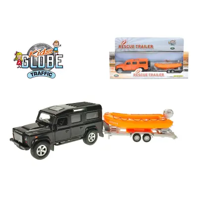 MIKRO TRADING - Kids Globe Traffic autó Land Rover Defender 14cm fém hátrameneti autó 11cm-es ha