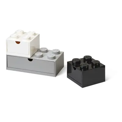 LEGO STORAGE - fiókos asztali dobozok - Multi-Pack 3 db - fekete, fehér, szürke