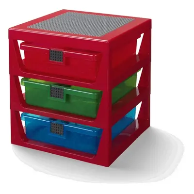 LEGO STORAGE - rendszerező három fiókkal - piros