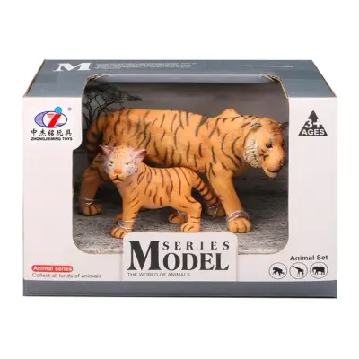 MIKRO TRADING - Zoolandia tigris kölyökkel 7-15 cm, dobozban