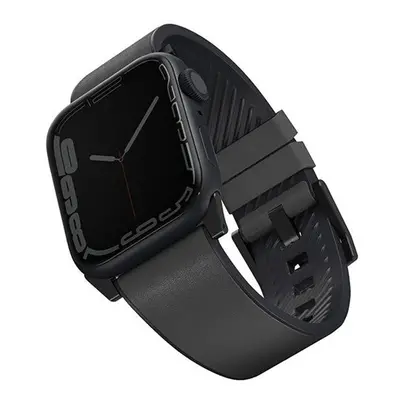 Uniq Straden vízálló bőr Apple Watch szíj, 49/45/44/42MM, szürke