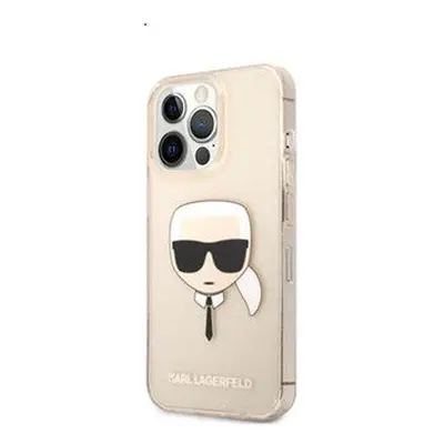 Karl Lagerfeld Head Full Glitter szilikon hátlap tok Apple iPhone 13 Pro Max, arany