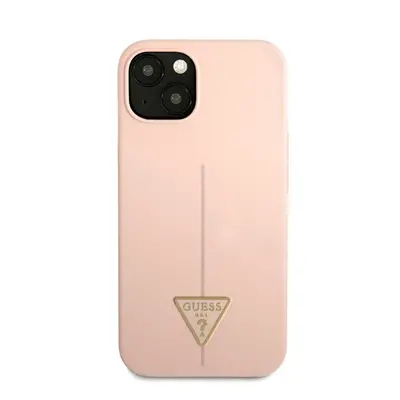 Guess Silicone Line Triangle Apple iPhone 13 mini hátlap tok, rószaszín