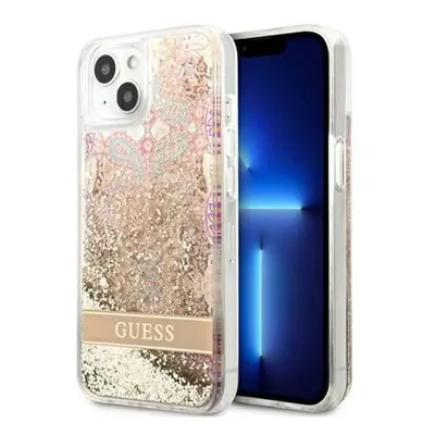 Guess Liquid Glitter Paisley Apple iPhone 13 mini hátlap tok, arany