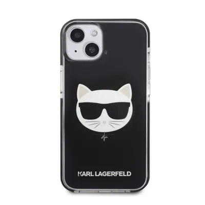 Karl Lagerfeld Choupette Head TPE szilikon hátlap tok Apple iPhone 13, fekete