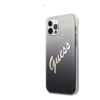 Guess PC/TPU Vintage Apple iPhone 12/12 Pro hátlap tok, átmenetes fekete