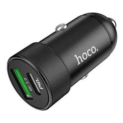 Hoco Z32B autós szivargyújtó töltő Type-C PD20W + USB QC3.0, fekete