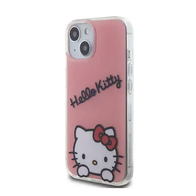 Hello Kitty IML Daydreaming Logo Apple iPhone 15 hátlap tok, rózsaszín