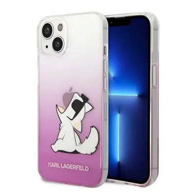 Karl Lagerfeld Choupette Fun Apple iPhone 14 Plus hátlap tok, rózsaszín