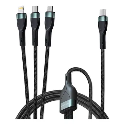 4smarts Type-C / microUSB / Lightning / Type-C Prémium Multi töltőkábel, 60W,1.5m, fekete