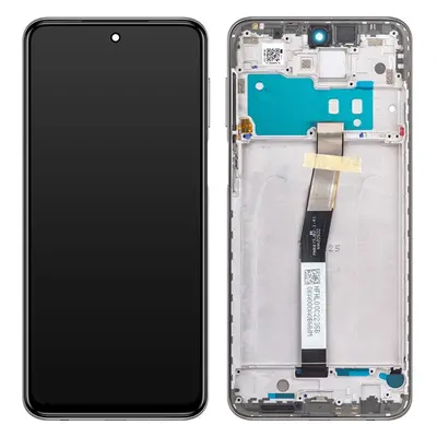 Xiaomi Redmi Note 9S kompatibilis LCD modul kerettel, OEM jellegű, fehér