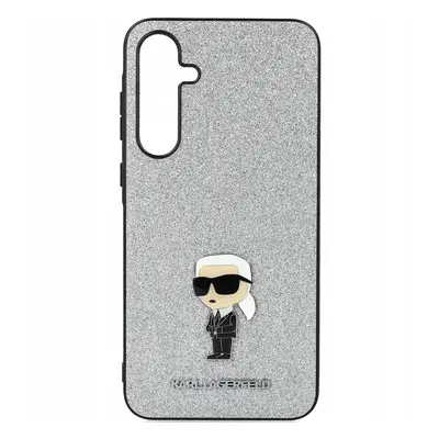 Karl Lagerfeld Fixed Glitter Choupette Logo Metal Pin Samsung Galaxy A35 hátlap tok, ezüst, KLHC