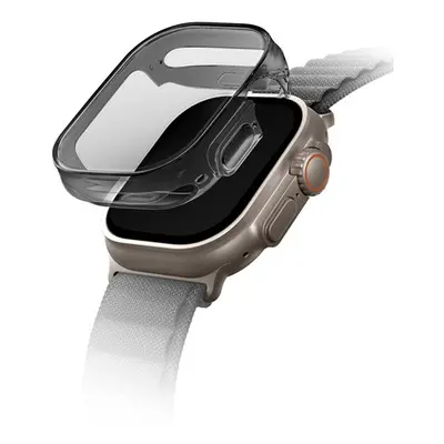 Uniq Garde Hybrid Apple Watch UItra 2/1 (49mm) tok, tempered kijelző fóliával, fekete-átlátszó