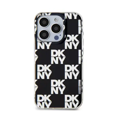 DKNY PC/TPU Checkered Pattern Apple iPhone 15 Pro tok, fekete