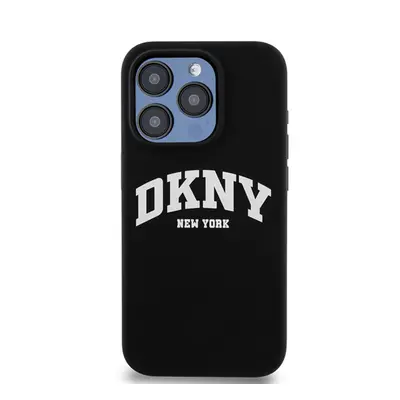 DKNY Liquid Silicone Arch Logo Apple iPhone 15 Pro Magsafe tok, fekete