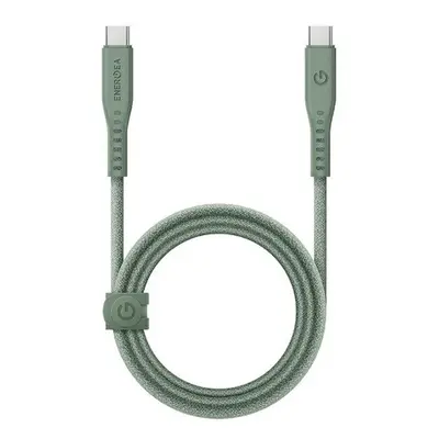 Energea kabel Flow Type-C / Type-C szövet gyorstöltő- és adatkábel, 1.5m, 240W, 5A, zöld