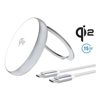 4smarts Kickstand Qi2 wireless töltő ezüst / fehér