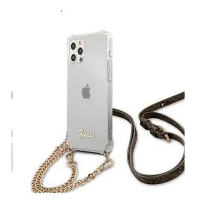 Guess PC Gold 4G Chain and Script Apple iPhone 12/12 Pro hátlap tok, átlátszó