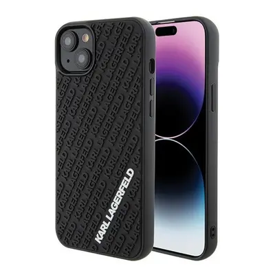 Karl Lagerfeld 3D Rubber Multi Logo Apple iPhone 15 Plus hátlap tok, fekete