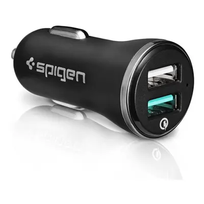 Spigen Essential F27QC Quick Charge 3.0 autós szivargyújtó töltő adapter, 2xUSB, fekete