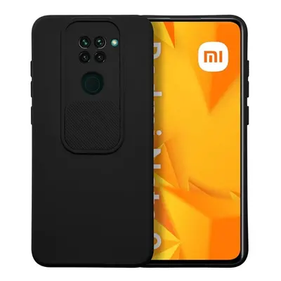 Slide Xiaomi Redmi Note 9, kameravédős szilikon tok, fekete