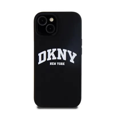 DKNY Liquid Silicone Arch Logo iPhone 13 Magsafe hátlap tok, fekete