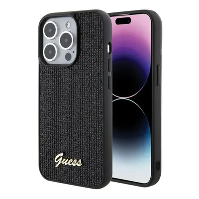 Guess Disco Metal Script Apple iPhone 15 Pro hátlap tok, fekete